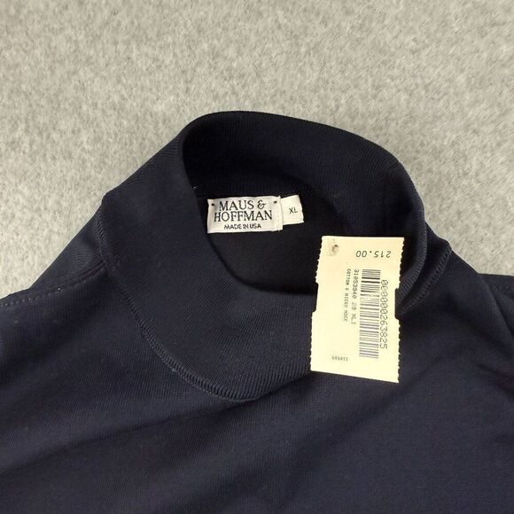 NWT Maus & Hoffman Size XL Navy Blue Long Sleeve Mock Neck Turtleneck Sweater - Picture 2 of 8